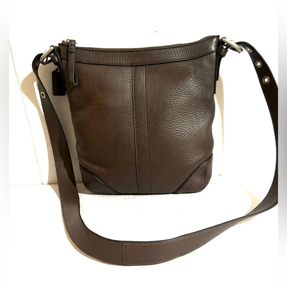 Coach vintage brown distressed leather crossbody handbag